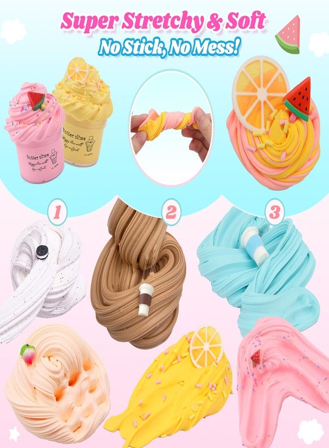 Keemanman 6 Pack Butter Slime Kit for Girls, Kids Slime, Toys for Ages 6-8 8-13 Girls Boys, Cool Girl Birthday Gifts Party Favors Cute Stuff Stocking Stuffers for 4 5 7 9 10 11 12 Year Old - Image 3